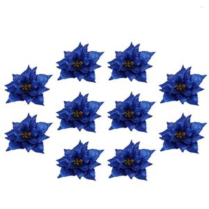 Decoratieve bloemen 10 stuks Kunstmatige decoratie Bruiloftsdecoratie Blauw Feestartikelen Kerstmis