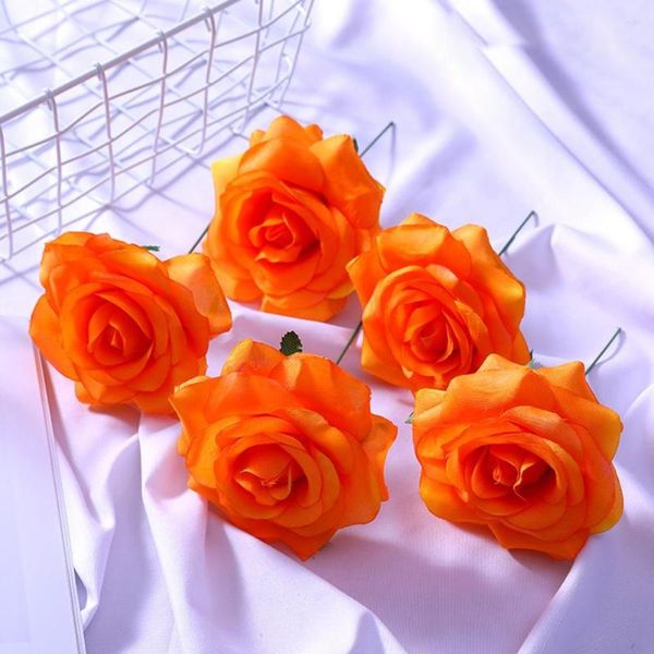 Fleurs Décoratives 10 Pcs Fleur Artificielle Pas D'Arrosage Faux Plusieurs Couches Pétales Faux Soie Simulation Rose DIY Décoration Murale Florale