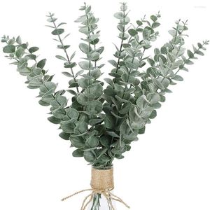 Fleurs décoratives 10 PCS Feuilles Artificielles Tiges Faux Verdure Décor Branches Réel Pour Arrangement Floral Vase Bouquets De Mariage Alphabet