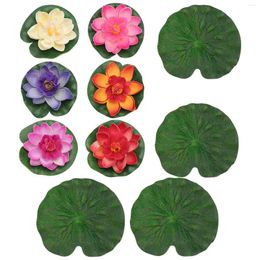 Fleurs décoratives 10 PCS Lotus artificiel Faux plantes surface de surface