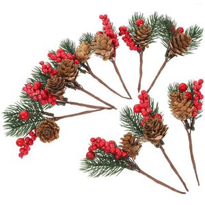 Fleurs décoratives 10 pcs Artificiel Pine Cone Holiday Picks Crafts Party Fournis