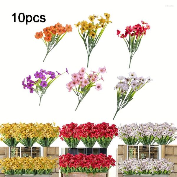 Fleurs décoratives 10 PCS Violets simulés artificiels 39 cm Dry Flower Fake Green Green Wedding Party Garden Home Decoration