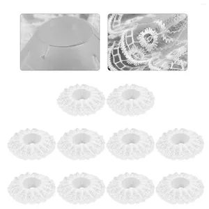 Fleurs décoratives 10 pcs Bouquet de dentelle de dentelle Handle de fleur du support Collier Cérémonie de mariage décorations de bricolage