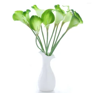 Fleurs décoratives 10 pièces Bouquets de mariage de mariée fleur artificielle demoiselles d'honneur Lily vraie touche Calla faux