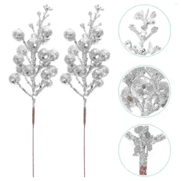 Fleurs décoratives 10 PCS Imitation de Noël Berries Trimmings Trimmings Couper la décoration de décoration de la maison Décoration de fête