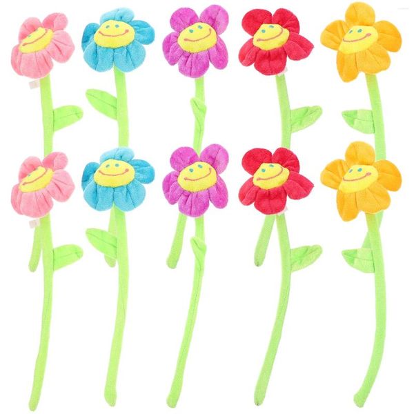 Flores decorativas 10 PCS Crafts Simulada Sirflower Office Bulk Toys Kids Simulación Cortina Hebilla Plush Girl Artificial For Men Flowerbat