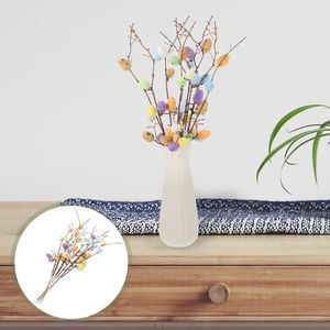 Fleurs décoratives, 10 pièces, branches de pâques, pics à œufs, guirlande, panier, tiges, Branches en mousse, ornement artificiel, fournitures de fête