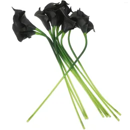 Fleurs décoratives 10 pcs faux bouquet artificiel Arrangement noir Bouquets Bouquets Discore Simulation