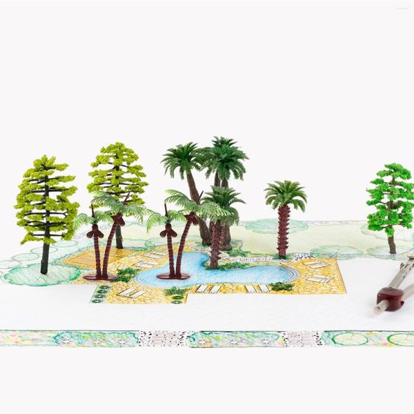 Fleurs décoratives 10 pcs faux arbre miniature paysage décor arbres pour artisanat du modèle de simulation de noix de coco