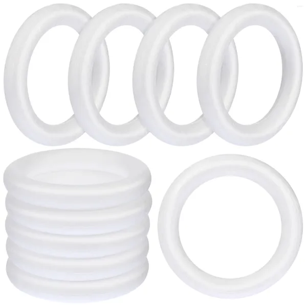 Fleurs décoratives 10 Pcs Mousse Couronne Anneaux Grand Enfants Décor Blanc Cercle Rond Blanc Circulaire Peinture Fournitures