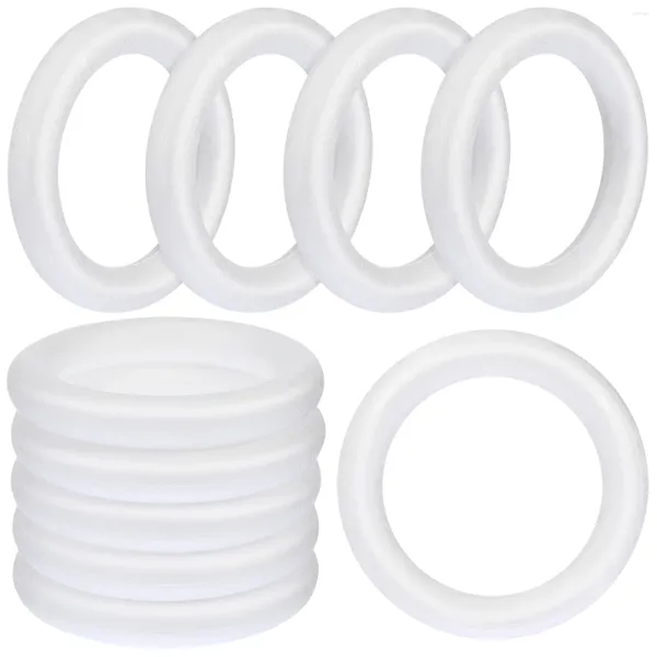 Flores decorativas 10 Uds. Guirnalda círculo espuma anillos redondos DIY Circular niño accesorio corona en blanco