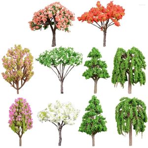 Fleurs décoratives 10 pièces modèle d'arbre de maison pour les modèles de maison décor de Micro-paysage faux ornement artificiel Table de sable plante de bureau Mini