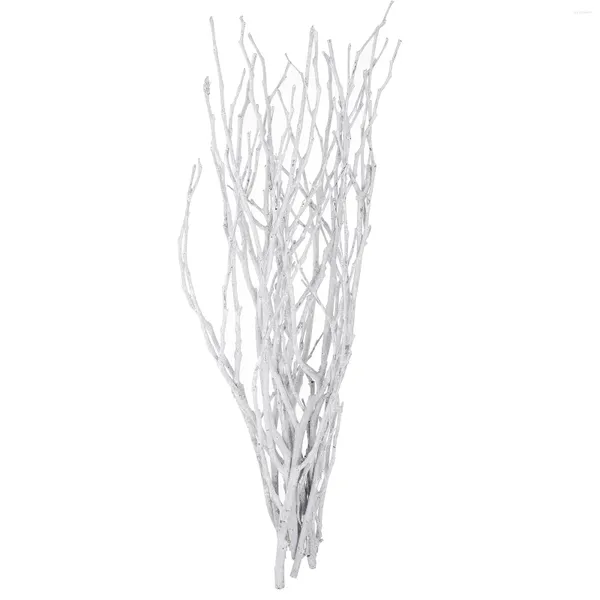 Fleurs décoratives 10 PCS INDOOR 50 cm Twigs séchés Vase Vase Blanches Blanches pour vases Cédelles de charges en bois