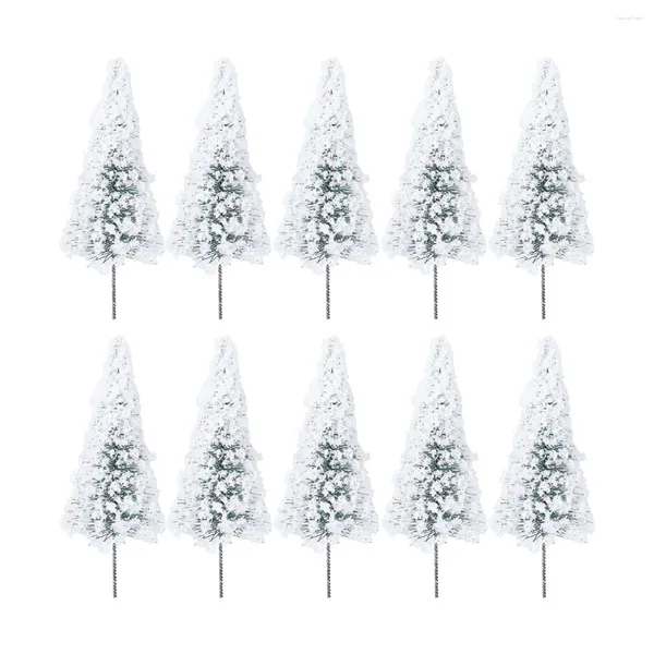 Flores decorativas 10 PCS Landscape Tree Modelo de botella de cedro Mini decoraciones navideñas relleno