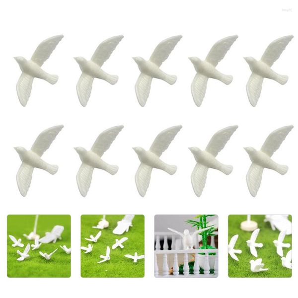 Fleurs décoratives 10 Pcs Petit Pigeon Blanc Modèle Maison Accessoires Simulé Bureau Artificielle Résine Décor Amoureux