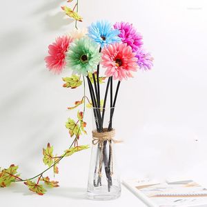 Flores decorativas 10 unids/lote flor artificial girasol decoración de la boda scrapbooking rosa falsa para