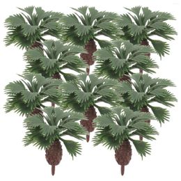 Fleurs décoratives 10 pièces Micro paysage palmier scène miniature arbres Table de sable modèle modèles de paysage petite décoration vert décorer