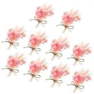 Fleurs décoratives 10 pcs mini bouquet de fleurs séchées blé pour vase diy artisanat po pouts décor de carte bohème mariage sèche