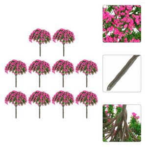 Fleurs décoratives 10 Pcs Mini Arbres Verdure Modèle Architecture Train Gâteau Décorations Arbre Simulation Paysage Fournitures