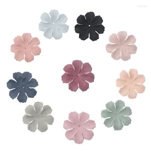 Fleurs décoratives 10 pièces de cuir microfibre coréen petites pièces de fleurs accessoires de cheveux bricolage épingle à cheveux à la main