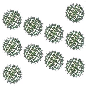 Fleurs décoratives 10 pcs Plastique à balle florale Rack de fleurs Cadre d'herbe Ornement Arrangement de support de pots artificiels