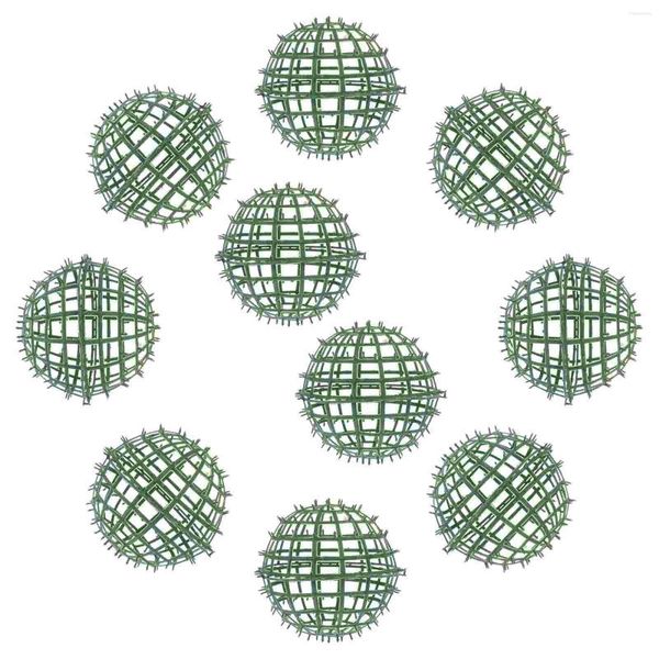 Fleurs décoratives 10 pcs Plastic Floral Ball Rack Cadre vert décorations de mariage Fleur Dossformation Dostation Stake Holder Plant