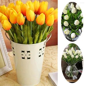 Decoratieve bloemen 10 pc's/set kunstmatige tulpbloemdecoratie real touch boeket nep voor bruiloft thuis tuindecoratie