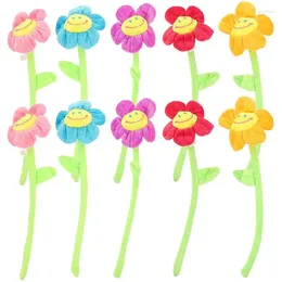 Fleurs décoratives 10 pièces fleur de tournesol simulée jouet en peluche bouton de rideau faux la Rose femmes déflecteur en peluche enfant artificiel à l'extérieur