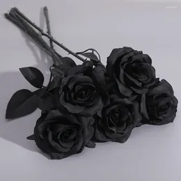 Fleurs décoratives 10 PCS Simulation pure Black Gothic Style Dark Series Dark Plantes Fausses Accessoires
