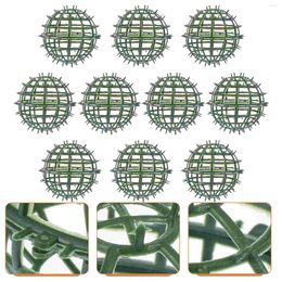 Fleurs décoratives 10 pcs arbres en plastique rack à balle floral plantes artificielles extérieurs ornement d'herbe topiaire