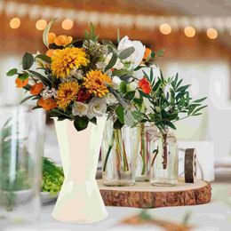 Fleurs décoratives 10 pièces Vase pour seau Bouquet bas magasin fournitures Support Base emballage Stand blanc Titulaire affichage tige mariée