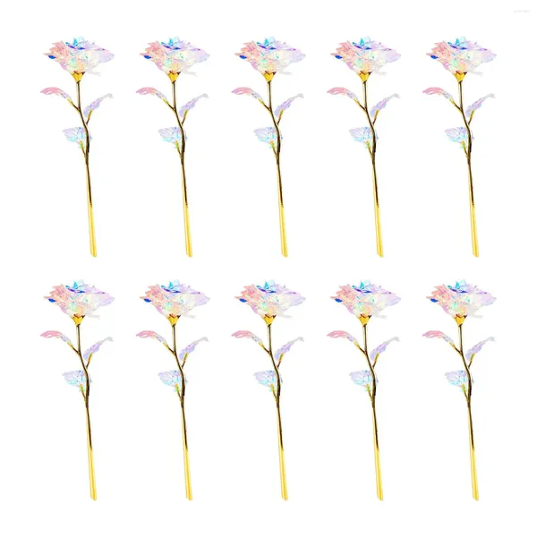 Fleurs décoratives 10 pièces artificielles rose de la Saint-Valentin Last pour toujours pour Thanksgiving Wedding femme amour