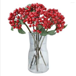 Decoratieve bloemen 10 stuks Hoogwaardige 30 cm Multi -kleuren Plastic schuim Berry Roodblauw Groen Geel Home EL Tafel Decor Artificial Flower