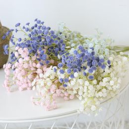 Flores decorativas 10 palos por paquete Paniculata decoración de boda polvoriento Mini decoración de campo seca Babys Baby Breath Artificial