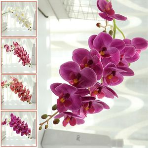 Fleurs décoratives 10 Styles 3D papillon orchidée 7/11 têtes vraie touche artificielle Phalaenopsis mariage fausse fleur bricolage mur