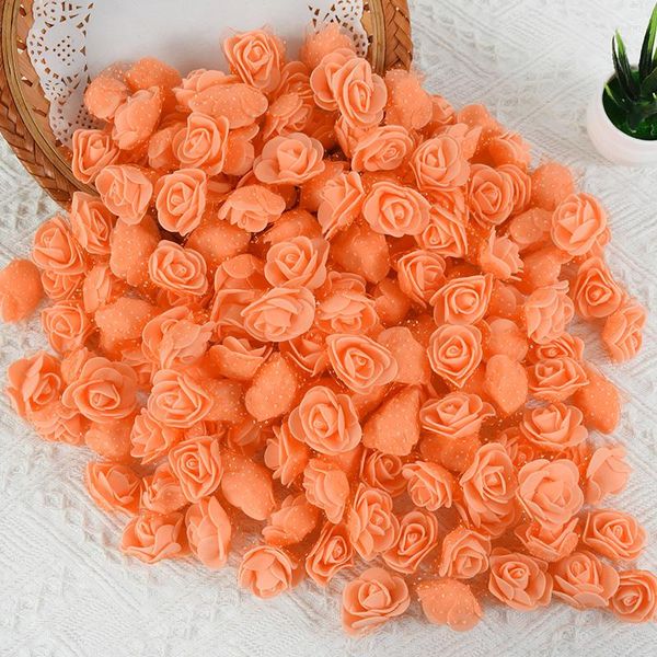 Fleurs décoratives 100 / 200pcs Rose artificielle Rose Multicolor Fleurée Fleur pour ours Valentin Cadeau de mariage décorations