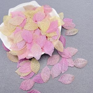 Fleurs décoratives 100/300 / 500pc 28 16 mm Feuilles simulées Mint Pétales colorées Pétales de la soie artificielle Party Faire de l'artisanat DIY