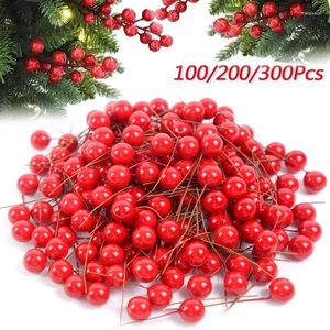 Fleurs décoratives 100-300pcs étamines de perles fleur artificielle Petites baies cerise pour la boîte cadeau de fête de mariage