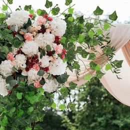 Decoratieve bloemen 100 bladeren 2,4 m kunstmatige groene blad wijnstokken klimop bloem en krans zijden roos familie bruiloft diy geschikt voor