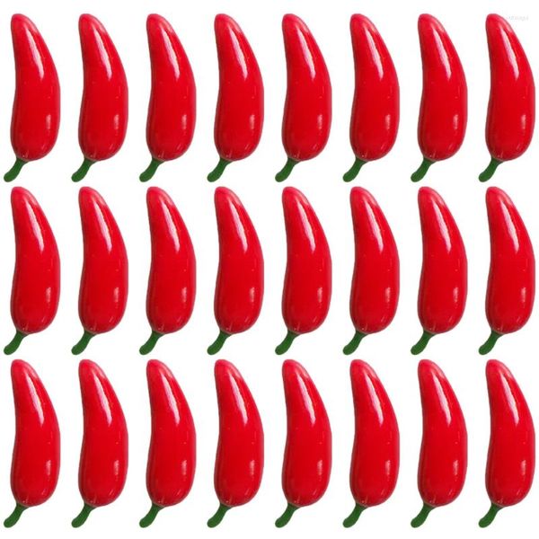 Fleurs décoratives 100 pcs Pepper artificiel faux chili végétal toys ornement mini mousse de mousse rouge