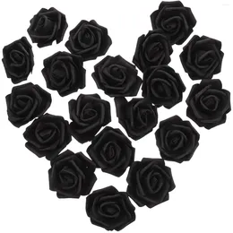 Flores decorativas 100 PCS Artificial Rose Flower Head Decoración de la mesa Faux para manualidades Holding