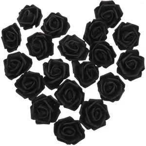 Fleurs décoratives 100 pièces pétales de roses artificielles, fausses Roses noires pour l'artisanat, fausse tête de mariée