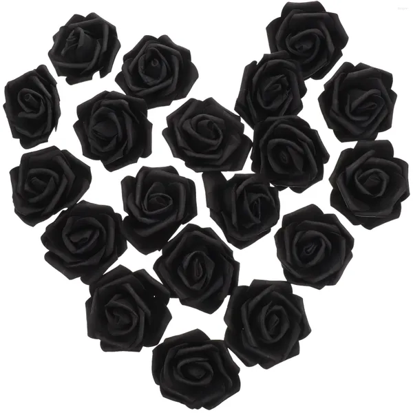 Fleurs décoratives 100 pièces Rose artificielle fausse tête décor pétale Roses noires en vrac mariée Faux Rose clair