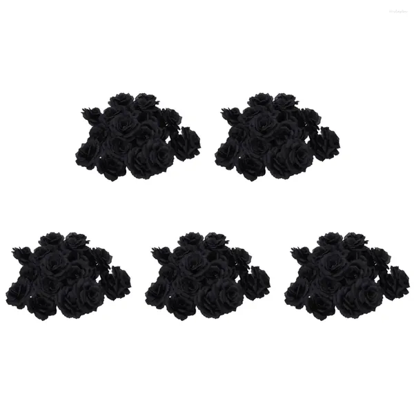 Fleurs décoratives 100 pièces Rose noire fleur de soie artificielle fête de mariage maison bureau jardin décor bricolage