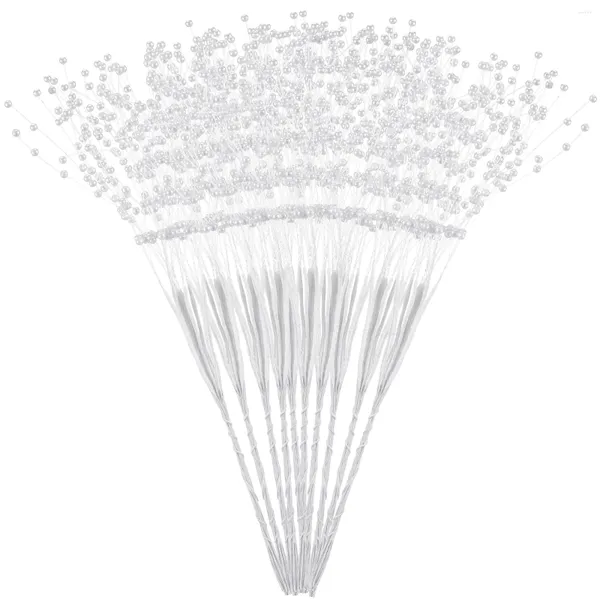 Fleurs décoratives 100 PCS Autocollants de Noël mariage Bouquet de perle décoration ABS Supplies nuptiales mariée