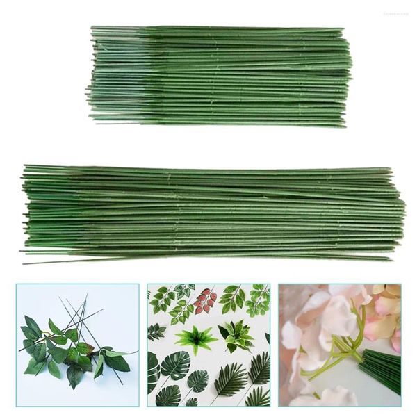 Fleurs décoratives 100 pcs bricolage de tige florale bouquet enveloppe des tiges de fleurs artificielles Support pour la branche de décoration de fête