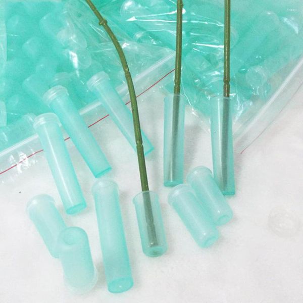 Fleurs décoratives 100 PCS Flower Growing Vials Clear Vase Stem Floral Water Tube Bottle Straw