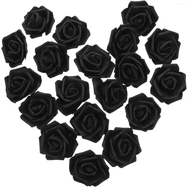 Flores decorativas 100 PC Lámparas LED LED ROSE ARTIFIAL Decoraciones de mesa de seda Cabeza de flores de seda Faux Crafts