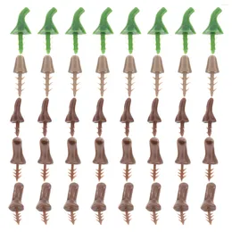 Fleurs décoratives 100 pcs Plastic Pumpkin Handle Heads Thanksgiving Crafts Adults Little Harvest Mousse Grip