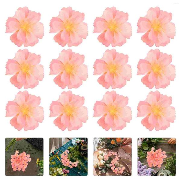 Flores decorativas 100 PCS Cabeza de flor de ciruela Simulada Mini falso para artículos de manualidades